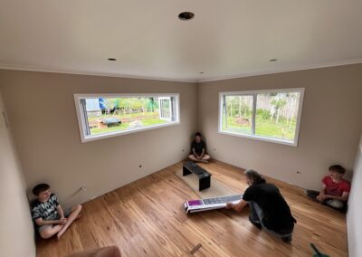 Timber flooring being laid in the new Bell Physiotherapy studio (photo 42)